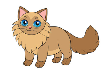 Cute cat vector art in illustration on a white background