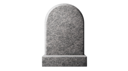Stone monument standing in a serene outdoor setting, smooth finish, natural colors, ideal for memorial or remembrance themes. Isolated on white background or PNG