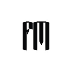 FM monogram logo design letter text name symbol monochrome logotype alphabet character simple logo