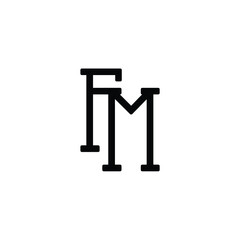 FM monogram logo design letter text name symbol monochrome logotype alphabet character simple logo