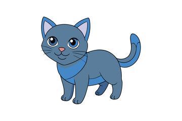 Cute cat vector art in illustration on a white background