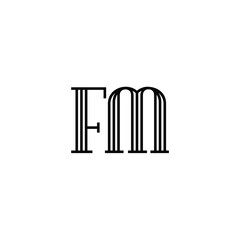 FM monogram logo design letter text name symbol monochrome logotype alphabet character simple logo