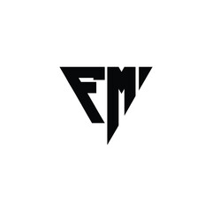 Obraz premium FM monogram logo design letter text name symbol monochrome logotype alphabet character simple logo