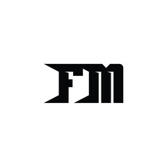 FM monogram logo design letter text name symbol monochrome logotype alphabet character simple logo