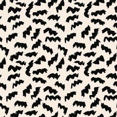 black and white seamless pattern with abstract elements