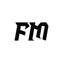 FM monogram logo design letter text name symbol monochrome logotype alphabet character simple logo