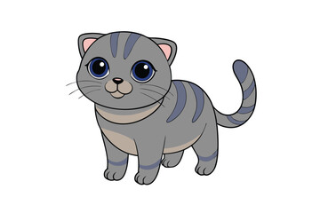 Cute cat vector art in illustration on a white background