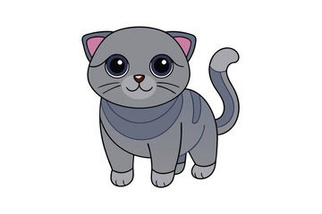 Cute cat vector art in illustration on a white background