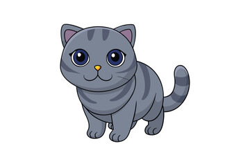 Cute cat vector art in illustration on a white background