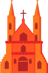 Fototapeta premium Illustration of Old European Cathedral Architecture