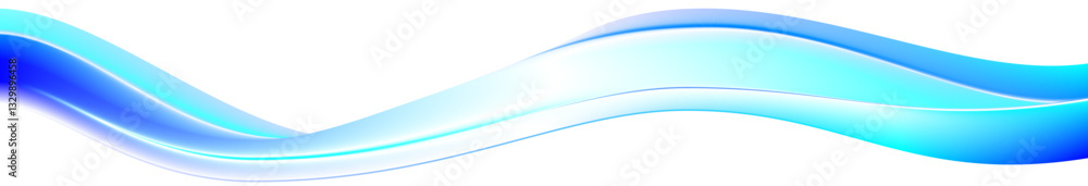 Poster blue gradient wave curve shape design on transparent abstract background horizontal banner