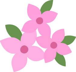 Fototapeta premium Spring cute Simple flowers Flat stock vector illustration Isolated. Flower cluster. Garden Flower Group.