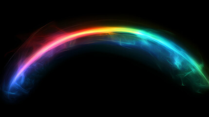 Fototapeta premium Spectral celestial bow whispering with ethereal light and cosmic gradient. crescendo. illustration. Whispering Light. Illustration