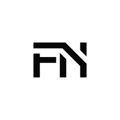FN monogram logo design letter text name symbol monochrome logotype alphabet character simple logo