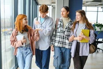 Naklejka premium College Friendship Concept. Happy Group Of Students Posing
