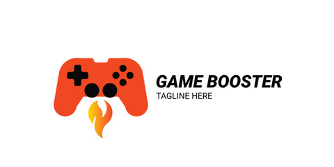 game logo and icon design with modern style. a logo with faster or booster theme. suitable for game developers and application icons