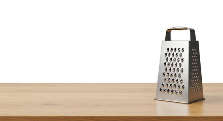Grater on Wooden Surface for Food Preparation and Cooking Projects