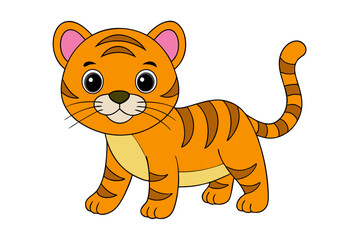 tiger cartoon isolated on white