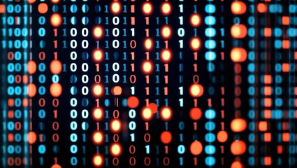 Binary code representing digital information technology