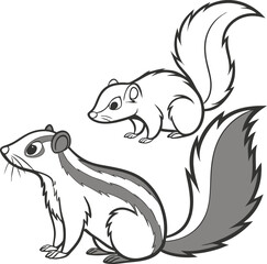 vector illustration of a sketch of a squirrel