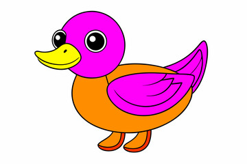 A cute duck vector art in illustration on a white background 