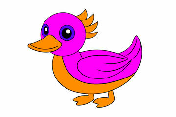 A cute duck vector art in illustration on a white background 