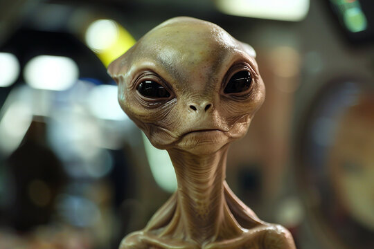 Image of extraterrestrial alien in hospital generative AI design