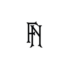 FN monogram logo design letter text name symbol monochrome logotype alphabet character simple logo