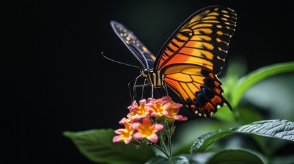 Obraz premium Butterfly perched on delicate abaa gigapixel capture nature outdoor close-up detailed beauty