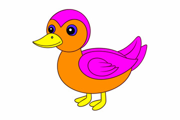 A cute duck vector art in illustration on a white background 