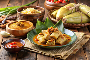 Aromatic Southeast Asian dish served in a vibrant presentation