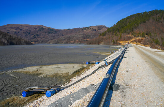 Nature pollution and water contamination of the copper mine exploitation in Geamana, near Rosia Montana, Romania, Europe	
