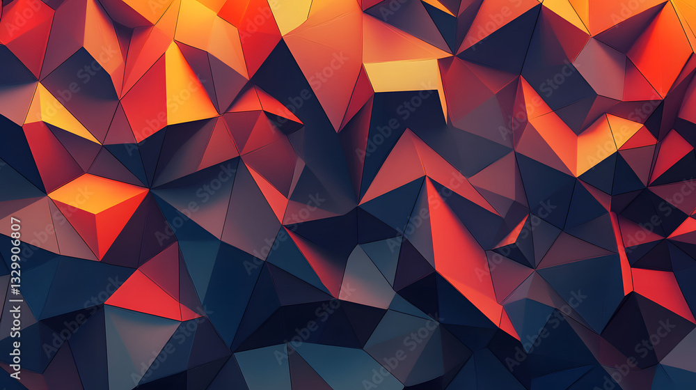 Aufkleber colorful background featuring multiple triangles arranged in an eye-catching modular polygon texture