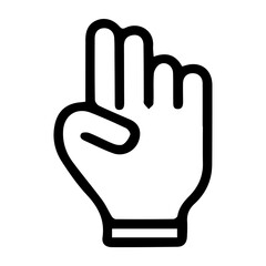 fingers icon in black, outline style and transparent background