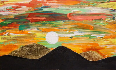 Abstract art painting. Acrylic illustration. Contemporary art.