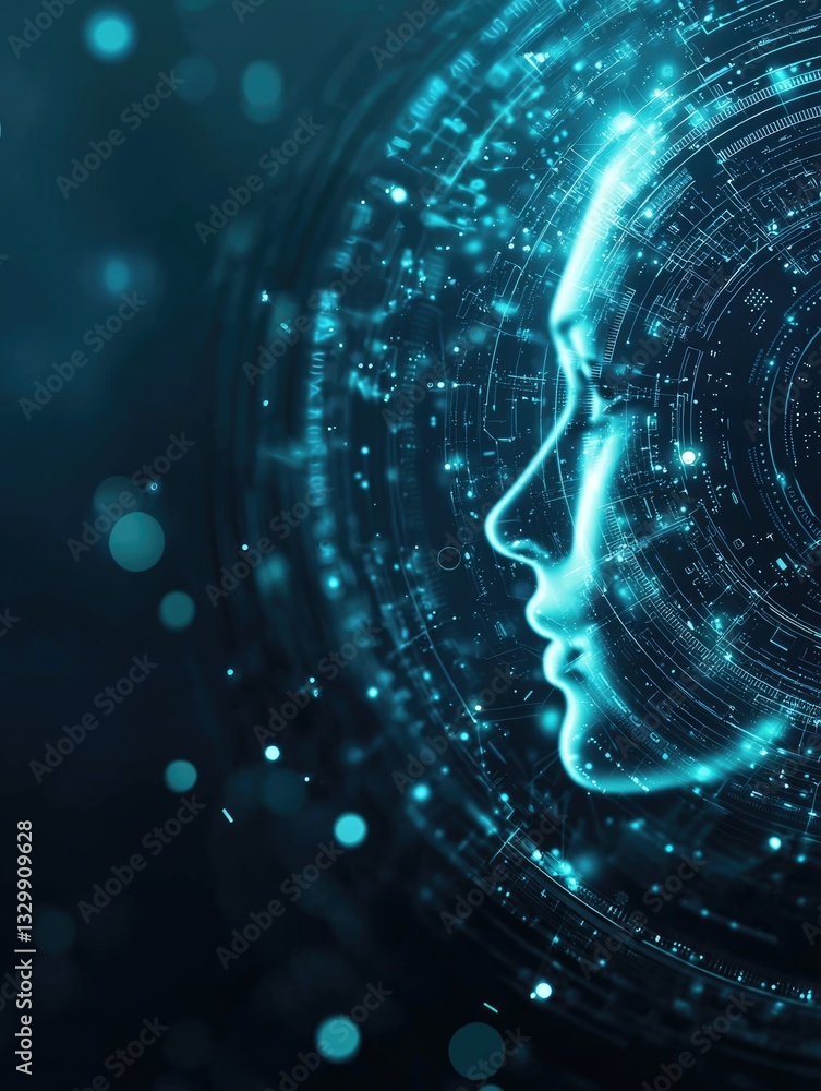 Aufkleber big data analysis of human emotion recognition in artificial intelligence digital space infographic 