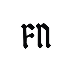 Fototapeta premium FN monogram logo design letter text name symbol monochrome logotype alphabet character simple logo