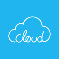 Word mark cloud icon logo design