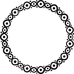 Circular border with circles and dots. Vector illustration made with circles and dots creating a circular border.