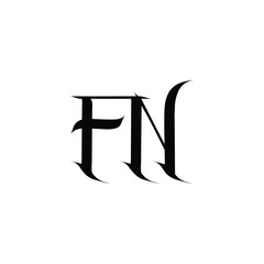 FN monogram logo design letter text name symbol monochrome logotype alphabet character simple logo