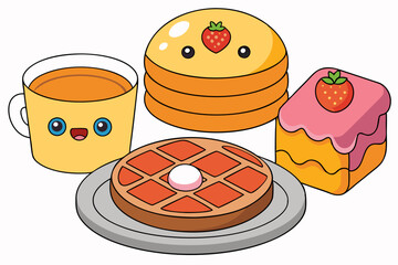 vector illustration of a breakfast