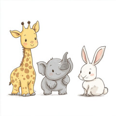 animals, icon, wild , forest, characters, child, children , cute, concept art, baby, baby room,  toddler,  paint , wall, 