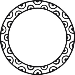Circular border with small semicircles inside a line. Vector illustration made with lines and semicircles creating a circular border.