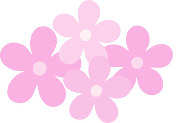 Spring cute Simple flowers Flat stock vector illustration Isolated.
Flower cluster.
Garden Flower Group.