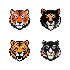 Set of retro vintage Tiger vector