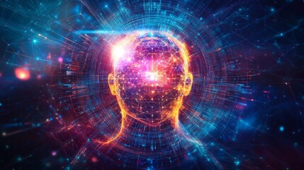 Obraz premium Exploring glowing data gigapixel virtual world digital art cyberspace immersive experience vibrant technology