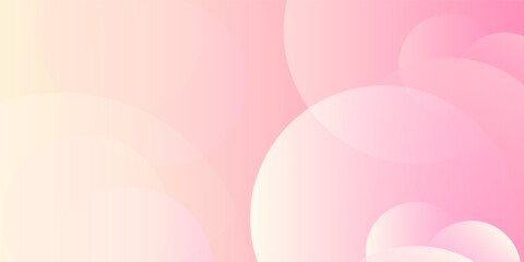 Minimalist banner background, pastel colorful, pink and yellow gradations. Circle effect style geometric modern