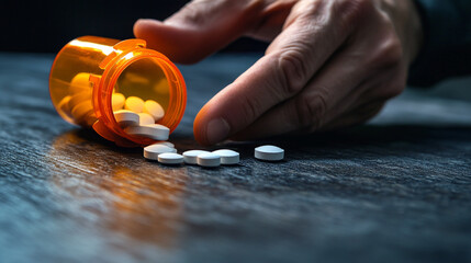 a hand trying to take some pills