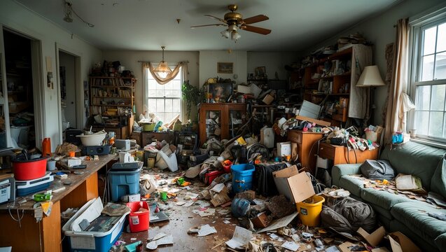 Inside a hoarder's chaotic and cluttered home