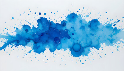 Fototapeta premium Abstract Blue Watercolor Splashes Expressive Art Dynamic Texture